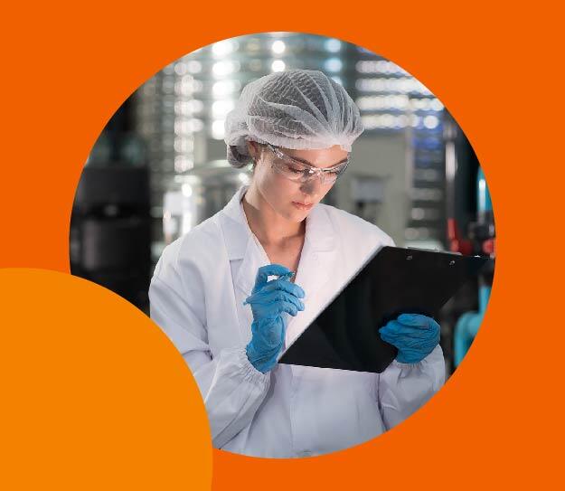Factory employee conducting quality check